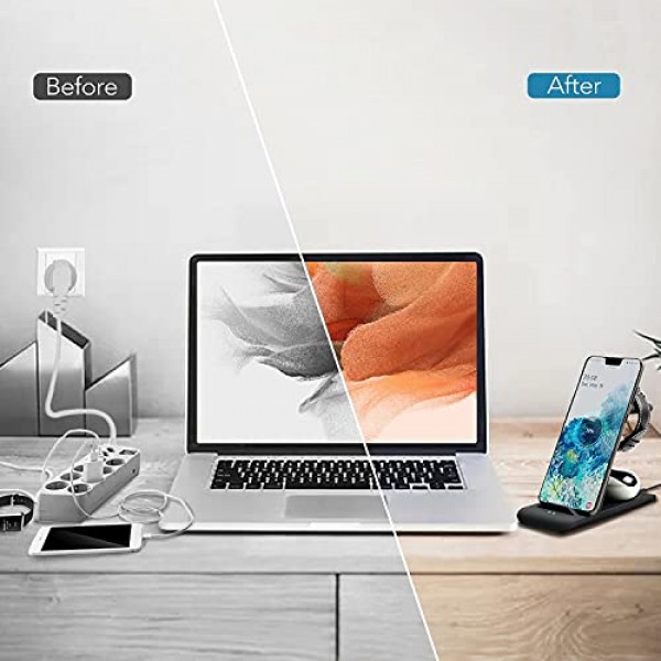 SPGUARD Charger for Samsung Galaxy Watch 6/5/4/3/Z Fold 5/Flip 5/Buds/Galaxy S23/S22 Charging Station Qi Multiple Device Phone Charger Dock